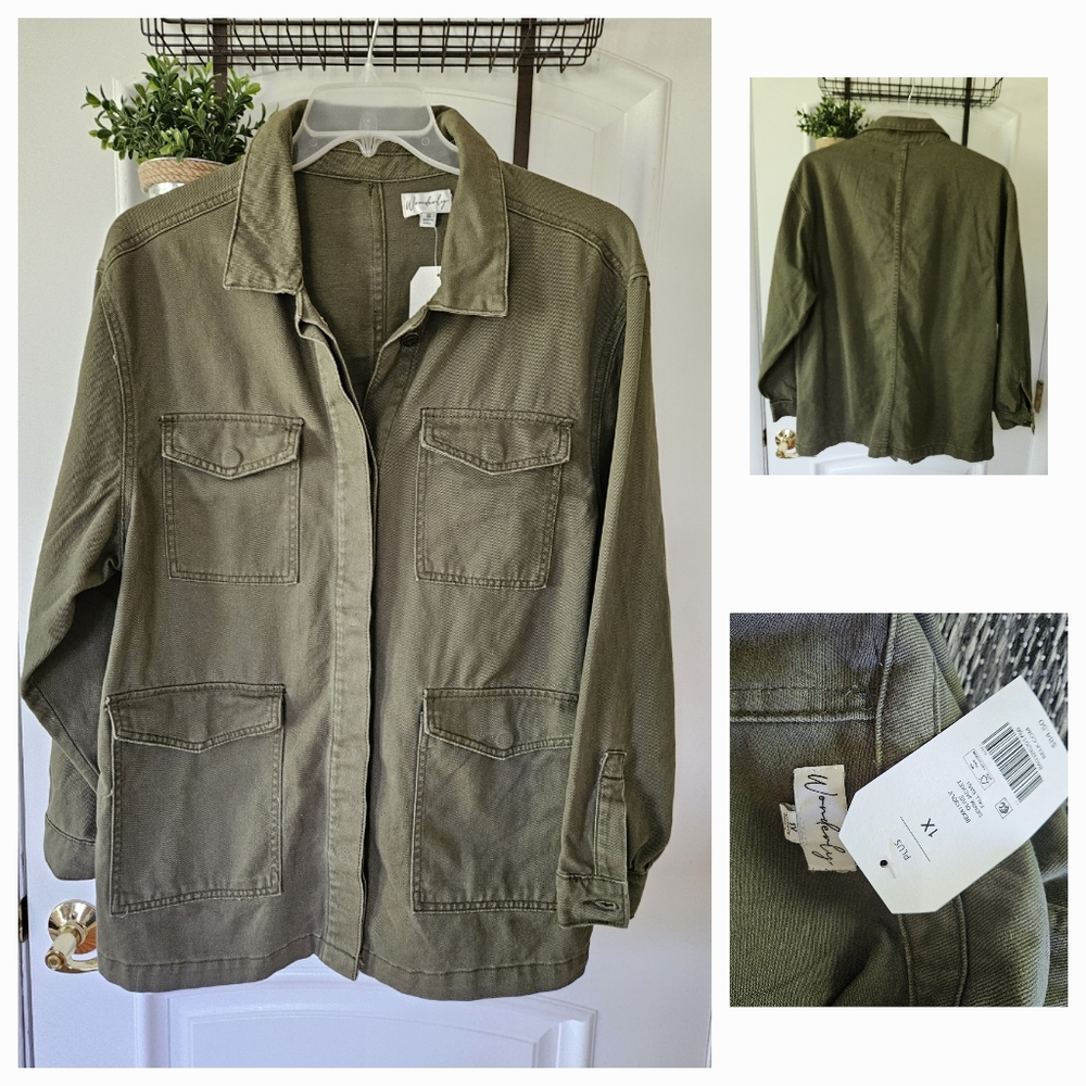 NWT Ladies Wonderly Denim Jacket  (1X) Plus